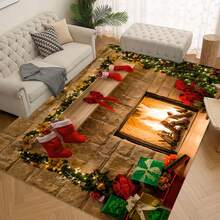 1/2/3 buah Karpet Dapur Lembut dan Menyerap - Desain Pola Perapian Natal - Anti Selip, Tahan Minyak, Dapat Dicuci, Mudah Dibersihkan - Ideal untuk Dekorasi Rumah Pertanian, Kamar Mandi, Lorong, Wastafel dan Ruang Cuci, Dekorasi Rumah dan Ruangan Natal, Dekorasi Natal - MultiWarna - View 18