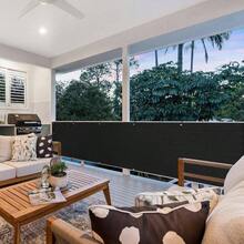 3x10Ft Balcony Privacy Screen, Apartment Railing Cover Sunshade Wind, Outdoor Privacy Fence Screen Patio, Terrace, Porch Poolside Black - 4x10 英尺 + 黑色 - 查看 8