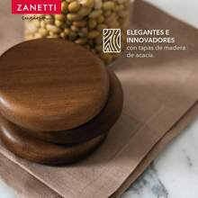 Set 3 Recipientes Plástico Reutilizable con Tapa Madera Acacia - 1 Litro, Ligero y Ideal para Preparar Comidas - Transparente - Ver 4