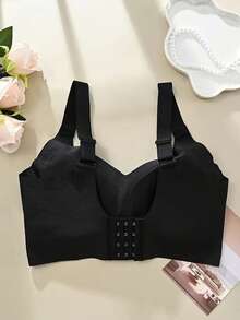 4pcs Women'S Seamless Push-Up Bras with Removable Pads, Medium Support & V-Neck Design - No Underwire Full Coverage Back, Lightweight Breathable Lining for Gym, Yoga, Workouts & Daily Wear - Solid Colors (Black, Beige, White, Light Brown), Gym Workout Clothes, Versatile Fashion Accessory, Ergonomic Cup Design