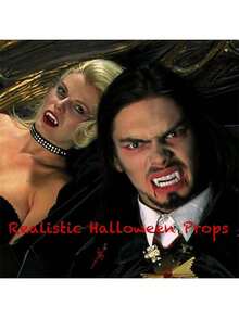 Colmillos de vampiro zombie realistas, que no rascan las encías, reutilizables y espeluznantes, accesorios de disfraz para fiestas de Halloween para mujeres