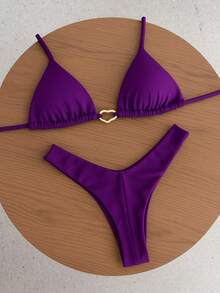 Simple Elegant Backless/Backless Tie Back Holiday Beach - Morado - Ver 2