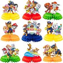 Paw Patrol Paw Patrol 9pcs Christmas Stocking Stuffers Woof Team Honeycomb Ornament Birthday Party Desktop Decoration Dining Table Party Honeycomb Display Paper Honeycomb Base Supplies Suitable As A Birthday Gift For Friends At Birthday Parties, Dog Themed Party Decoration (Random Style)