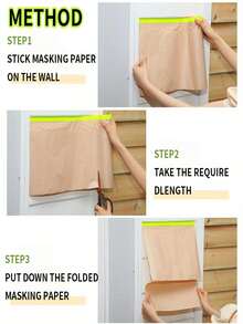 1 rolka laminowanego papieru maskującego do malowania olejem, papier maskujący do malowania natryskowego, folia maskująca do malowania, papier pakowy do ochrony podłóg, ram, mebli, samochodów, obrazów, napraw karoserii, projektów DIY, idealna do biura i zastosowań komercyjnych