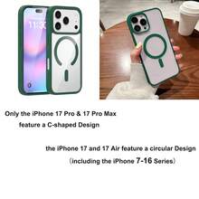 Ốp bảo vệ cao cấp chống sốc màu Macaron, hỗ trợ sạc không dây từ tính, tương thích với iPhone 17 Pro, 17 Pro Max và các dòng 7-16, A56, A17, S25 Ultra, S24 Ultra, phiên bản quốc tế, không phải phiên bản nội địa. - màu xanh đậm - Xem 10