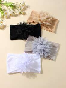 4pcs Soft & Skin-Friendly Cute Infant Headband Set, Suitable For Daily Use In All Seasons - Multicolor - View 3