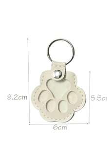 Llavero con colgante de pata de gato de cuero creativo y de dibujos animados como accesorio para prevenir la pérdida de mascotas
