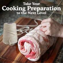 LOMILD 99.97米天然色烹饪绳 | 多用途，适用于烧烤、香肠制作和手工制作 | 耐用、多功能厨房绳；屠夫绳，用于捆扎肉类、火鸡、烧烤等。