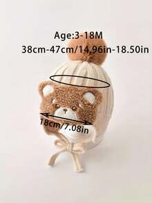 1 Piece Cute Knitted Baby Hat, Bear Design - Perfect Choice For Winter Outings - Suitable For Babies - Multicolor - View 8