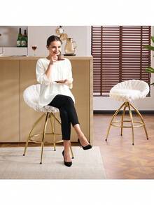 Adjustable Counter Height Bar Stool For Kitchen Island Cafe Pub Bar White