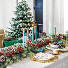 1PC 70.86in Christmas Garland, Artificial Christmas Greenery Garland Pine Leaves Realistic Spruce Garland For Holiday Mantel Fireplace Table Centerpiece Decor