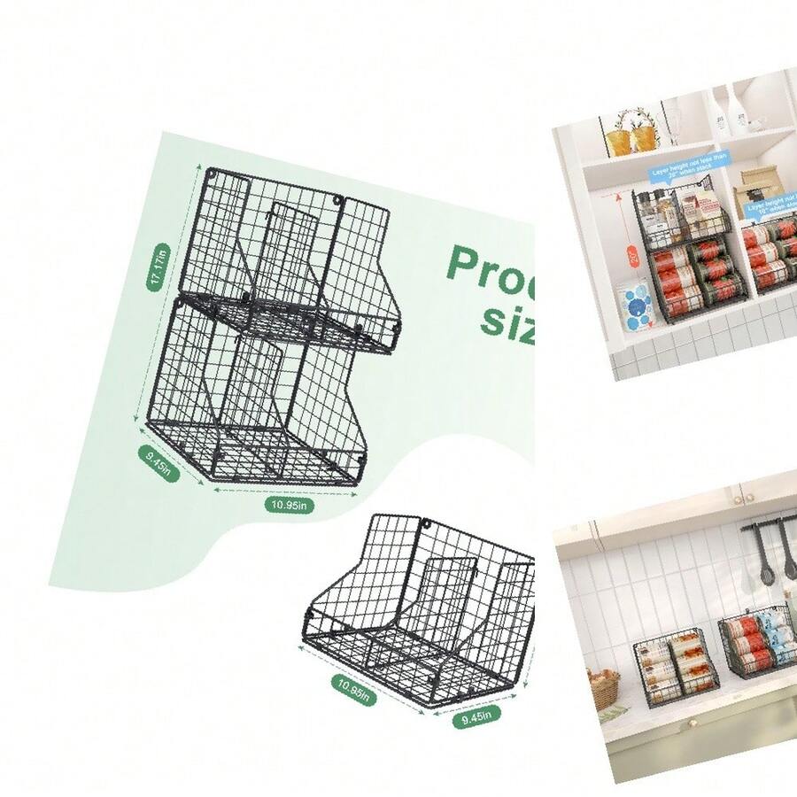 Stackable Can Rack Organizer - כושי - - ראה 1