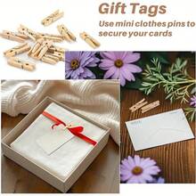 5/15/30/50/100/200Pcs 2.5cm Natural Wooden Mini Clothespins With Rope, Mini Clothes Pegs For Photos, Crafts, Artworks, Cocktails(Without A Rope) - Wood Color - View 7