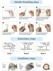 2025新款DIY风景刺绣套装（含杯垫） - 完整初学者刺绣入门套装，包含工具和混合颜色，生日礼物、圣诞礼物、完美礼物