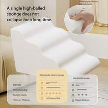 宠物狗猫楼梯，3/4/5 步狗梯，床坡道，防滑，可拆卸和清洗沙发床楼梯，适用于受伤、年老且有关节痛的狗和猫，畅销