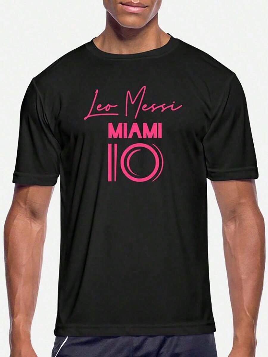 Leo Messi 10-4376 Funny Men's Short Sleeve Graphic T-Shirt Collection  Black - Black - View 1