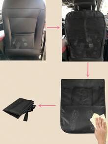 1pc Car Seat Back Kick Mat Anti-Dirt Storage Hanging Bag - A - View 5