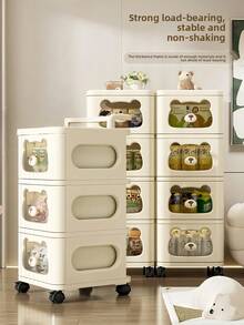 Multi-Purpose Storage Drawers,Removable Multi-Layer Drawer Storage Cabinet,3/4/5 Tier Drawers Storage Cabinet Rolling Utility Cart With Wheels, Movable Large Capacity Storage Cabinet For Snacks Toys Storage, Cartoon Trolleys Cream White Nightstands Rolling Cart With Drawers To Organize ,Room Easy Install High Quality And Movable , Multi-Purpose Organizer For Toys Clothes Diapers Sundries, Ideal Home Storage Solution For Small Spaces - Nhiều màu - Xem 6