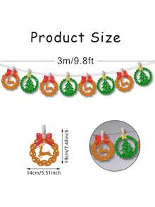 1 Set Christmas Reindeer & Christmas Tree Garland, Suitable For Christmas Fireplace Decor, Party Decor, Holiday Decor, Indoor Cute Hanging Decor, Fireplace Decor
