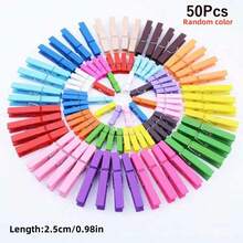 5/15/30/50/100/200Pcs 2.5cm Natural Wooden Mini Clothespins With Rope, Mini Clothes Pegs For Photos, Crafts, Artworks, Cocktails(Without A Rope) - Wood Color - View 14