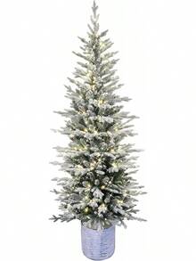 Lápiz de Abeto ártico preiluminado de 6 pies con 120 luces LED blancas cálidas - Abeto ártico flocado de 4.5 pies con 70 luces transparentes - Ver 9