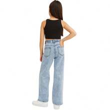 Wide Leg Pants Colorful Twill And Printed Jeans For Children, Youth, Pre-Teen Girls - 大理石紋 - 查看 4