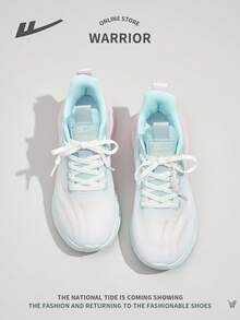 WARRIOR 1 双女式前系带运动鞋，网眼透气防滑耐用舒适百搭轻便跑步鞋，适合户外休闲穿着 - 白綠粉 - 查看 6