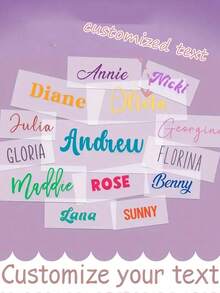 1pc Customized Name Sticker - Transparent Self-Adhesive Label, Suitable For Cups, Water Bottles, Laptops, Gift Bags And Wedding Decorations - Rectangular Design, Easy To Stick, Personalized Decal, Fashionable Font, Ideal For Stationery Lovers, Available In Multiple Colors: Black, White, Yellow, Green, Colorful, Pink, Gold, Red, Christmas Styles - Multicolor - View 5