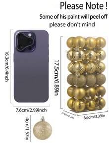 Hộp 36 quả bóng Giáng sinh nhân tạo, đồ trang trí cây thông Noel, thích hợp cho các buổi tụ họp lễ hội, tiệc Giáng sinh, vòng hoa, cây thông để bàn, đồ trang trí tiệc sinh nhật, đồ trang trí trung tâm mua sắm, địa điểm tổ chức đám cưới, lễ đón tiếp, sự kiện tốt nghiệp. Nhiều màu sắc, kích thước 1,57 inch - Nhiều màu - Xem 5