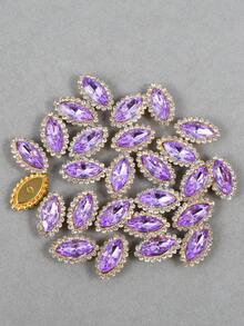 50 piezas/paquete, 11*20mm Flores de Girasol de Rhinestones, Flores de Rhinestones de Doble Capa, Rhinestones Multicolor para Ropa DIY, Vestido de Novia, Zapatos, Bolsos