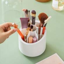 360° Rotating Makeup Brush Storage Box, Portable Desktop Cosmetic Organizer For Lipstick, Eyebrow Pencil And Eye Shadow Brushes - Multicolor - View 5