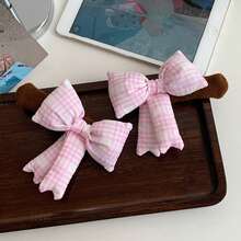 1pc Bow Door Handle Protective Cover Checkered Bow With Knitted Handle Anti-Collision Cover Anti-Static Door Handle Cover With Warmth Crash Pad For Winter Room Home Decoration