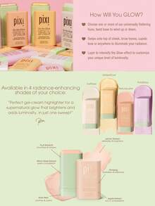 Pixi GlidedGold 高光棒，滋润乳霜质地，细腻珠光，柔滑滋养，打造自然光泽，呈现水光肌效果，多种色号可选，精准提亮，妆前打底，日常通勤必备，19克/0.6盎司 - GlidedGold - 查看 4