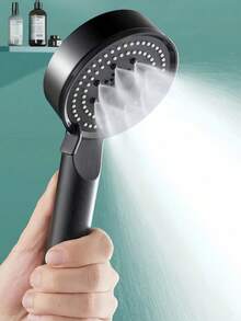 5 Modes Shower Head, High Pressure Adjustable Water-Saving Shower Head, Bathroom Accessories - Black - View 4