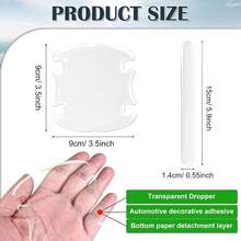 16 protectores de manija de puerta de coche, resistente al agua, antiaraazos, pintura para manija de puerta de coche, para evitar araazos, accesorios exteriores para la mayora de modelos - Transparente - Ver 3
