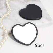 1 pieza/5 piezas/10 piezas/20 piezas/50 piezas Espejo compacto con forma de corazón, espejo portátil para estudiantes, espejo de bolsillo para viajes, espejo de maquillaje con forma de corazón