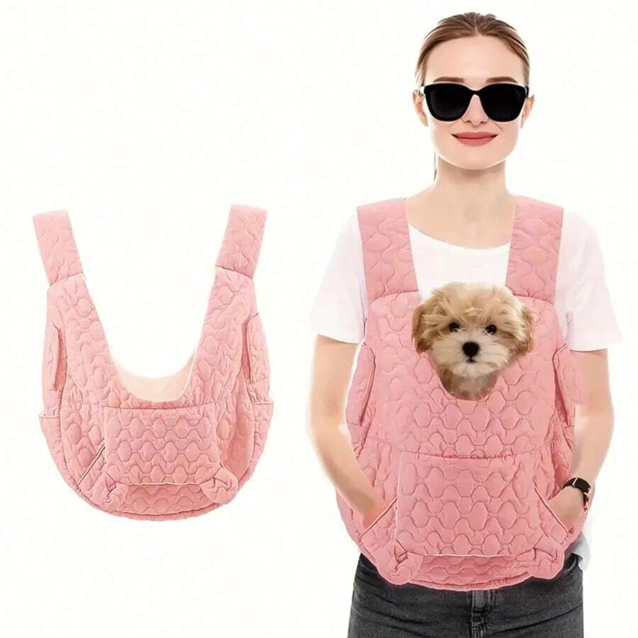 1 ba lô đựng thú cưng có thể điều chỉnh, phù hợp cho chó nhỏ đến trung bình, ba lô đeo phía trước cho chó/mèo với dây đeo vai có đệm, lý tưởng cho đi bộ đường dài, du lịch, cho chó và mèo nhỏ.
