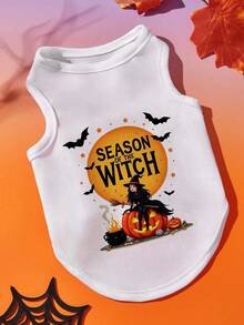 1 قطعة سترة للقطط والكلاب في عيد الهالوين، طباعة واضحة، شبكة تنفس، مناسبة للارتداء الداخلي/الخارجي، تناسب زي عيد الهالوين