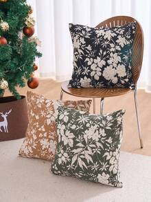 1 pieza Funda de almohada cuadrada de jacquard floral vintage, extraíble y lavable, adecuada para sala de estar, sofá, dormitorio, jardín, exterior, coche, decoración de otoño/invierno, fiesta (selección de multicolor)
