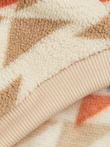 EOO 1 Stück Herbst/Winter Plüsch Haustier Sweatshirt, geometrisches Muster, geeignet für Katzen und Hunde, modische Haustierkleidung