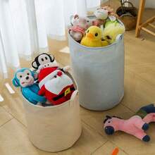 1 Striped Laundry Basket With Handle, Foldable Fabric Bathroom Laundry Basket, Toy Laundry Basket, Bucket Laundry Basket