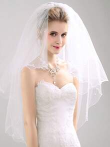 1pc Bridal Veil Comb Hairpin, Luxury Lace Edge Veil, Cathedral Wedding Veil, Wedding Accessory, Wedding Gift