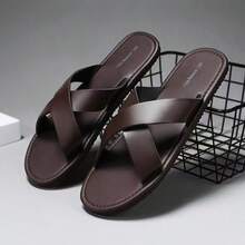 Men's Lightweight EVA Sole Spring/Autumn Sandals, Beach Slippers, Home Slippers, Plus Size - Brown - View 19