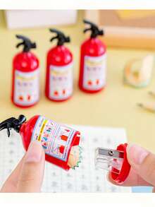 4 件创意灭火器铅笔刀，适合学习奖励和生日礼物，儿童 - 紅色 - 查看 1