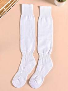 1 Paar einfarbige gestreifte, vielseitig einsetzbare, unisex, bequeme und schlichte Socken für die Wade, geeignet für Sport und Alltagstragen, ganzjährig