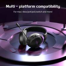 Whisper Gming Headset Wired Stereo Surround Sound Gaming Headphones With Noise Cancelling In-Line Control & Adjustable Mic For PC Laptop - Black - View 6
