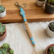 [Custom-Made] 1pc Daisy Handmade Wooden Beads Keychain/Bag Chain Personalized Mother's Day Gift Christmas Gift Girl's Gift Lanyard - Multicolor - View 46