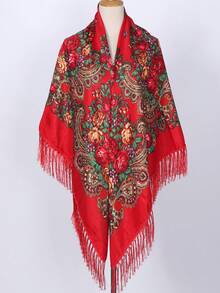 NAAMLOOS 63 Inch Floral Print Polyester Scarf, Oversized Shawl, Wrap, Poncho, Blanket For Women, Autumn/Winter,Beach,Holiday,Accessories,Travel Essential - Multicolor - View 28
