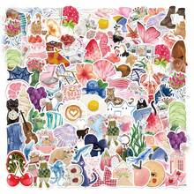 100 miếng dán màu nước sáng tạo, với chủ đề thiên nhiên, trái cây, cây cối và các họa tiết đầy màu sắc, vừa vui nhộn vừa thiết thực, chất liệu vinyl chống thấm nước, thích hợp cho máy tính xách tay, ván trượt, bình nước, sổ tay, lý tưởng cho đồ dùng học tập và mùa tựu trường. - Nhiều màu - Xem 9