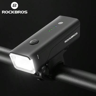 ROCKBROS 1pc 260 Lumens Bright Bicycle Front Light - Aluminum Alloy + ABS Durable Structure, 2-In-1 Dual Use (Bike Light & Flashlight), 5 Lighting Modes Seamless Switching, Ideal For Night Cycling